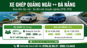 Báo giá xe ghép Quảng Ngãi đi Đà Nẵng mới nhất